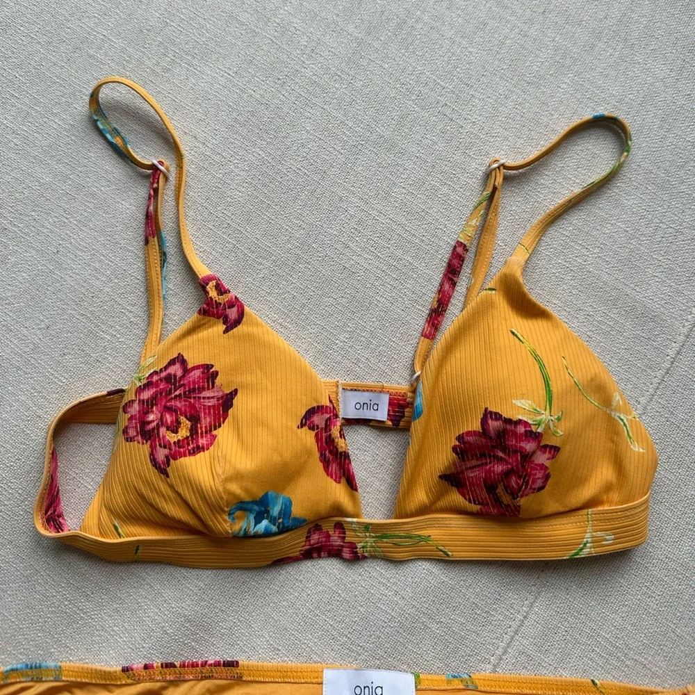 Onia Danni Bikini Top & Bottom with Floral Accents